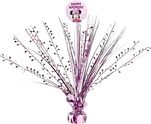 Miniatura 1 de Minnie Mouse Forever - Centro de mesa de plástico para fiestas, 18 pulgadas, rosa, 1 pieza.