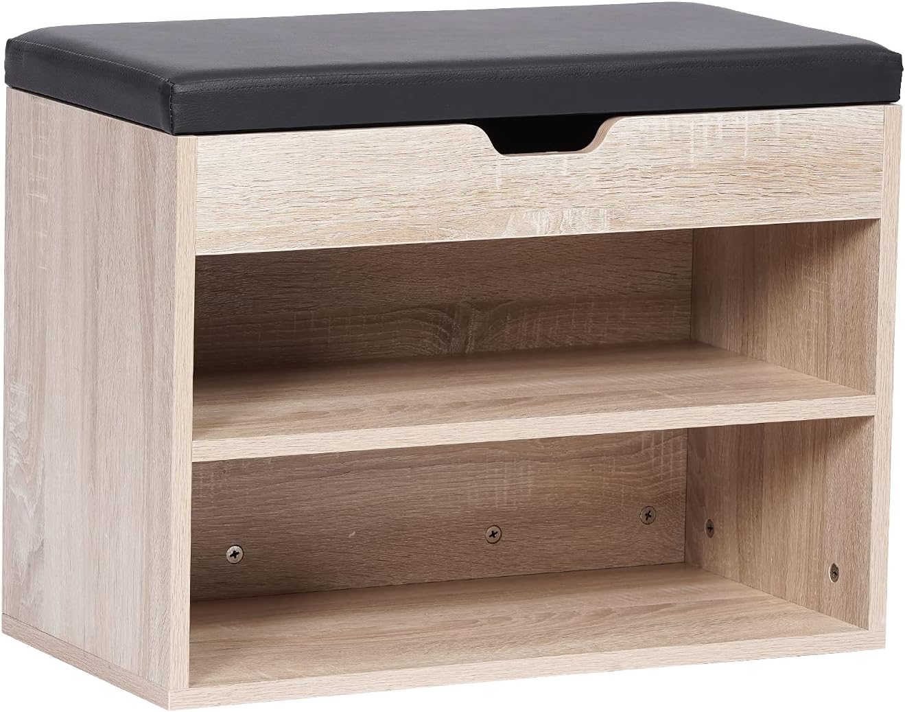 Black Oak Entryway Bench with Padded Cushion, Shoe Lebanon Ubuy