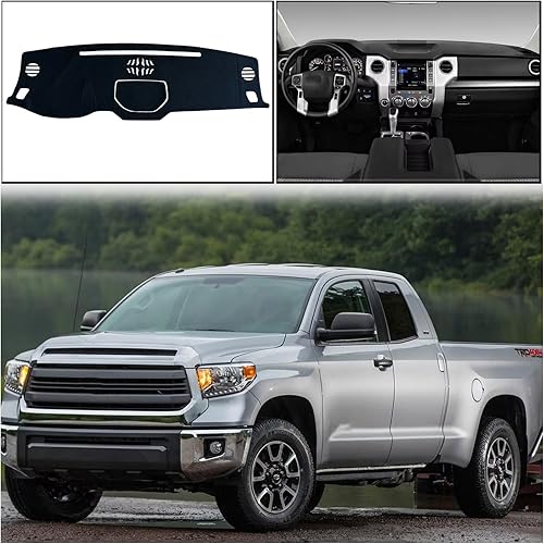 Miniatura 6 de Cubierta de tapete para salpicadero, consola central interior personalizada compatible con Toyota Tundra 2014, 2015, 2016, 2017, 2018, 2019, 2020