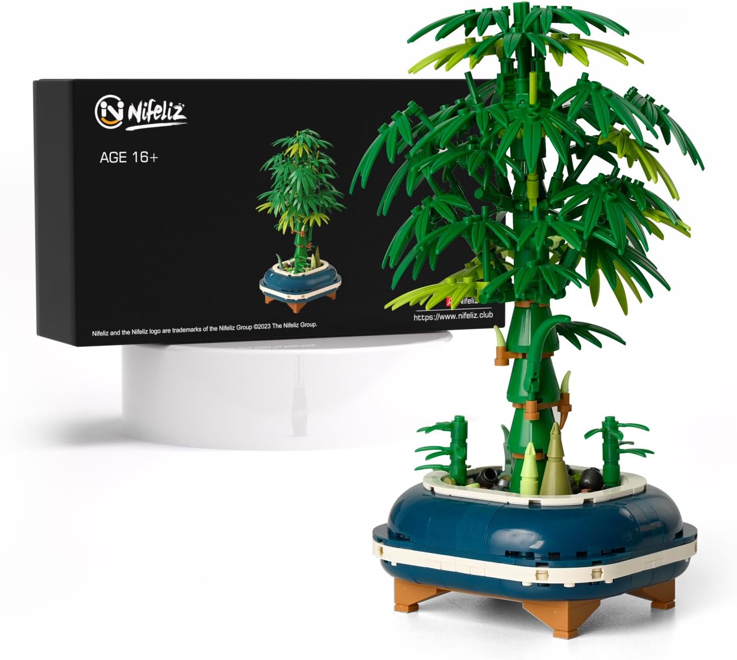 Nifeliz Potted Bamboo, Graceful Bamboo Building Model Toy, Verdant Bamboo Display Set for Adults Gift Giving (528 Mini Pieces)