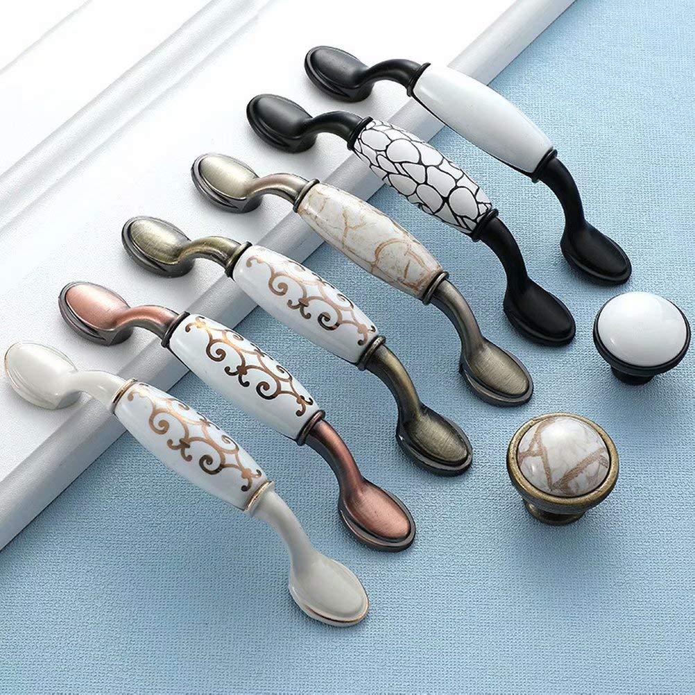 Poignée De Tiroir, 4 Pièces-Ensemble Poignée En Céramique Rétro Poignée