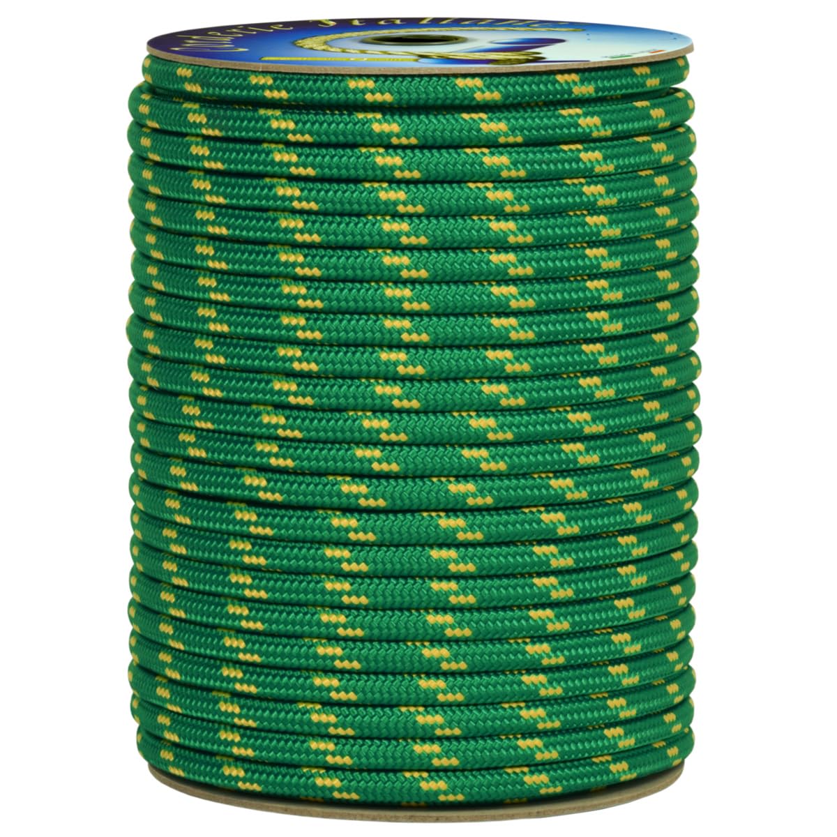 06050698 Treccia corit verde, 12 mm - 50 mt, Corda intrecciata multiuso resistente ai raggi U.V. e all'abrasione, per attività all'aperto, giardino, mare, guinzagli e fai da te, rottura 1540 kg