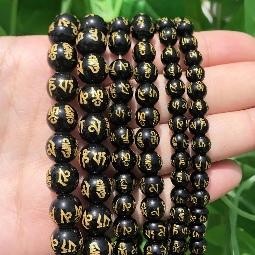 93 Perline Di Onice E Agata Nera Naturale, Rotonde E Lisce - Foto 10