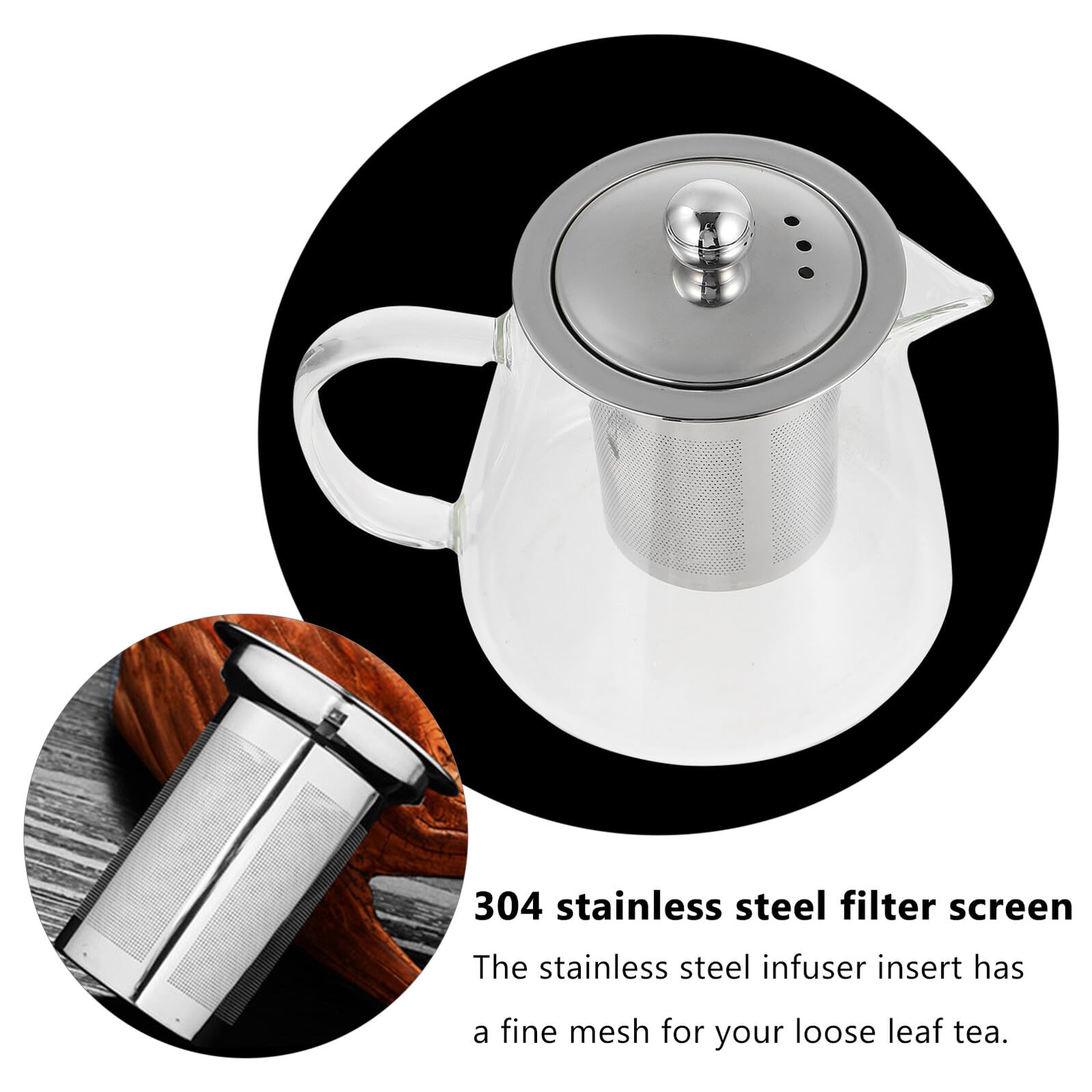 TOYANDONA Glas-teekanne mit Integriertem Tee-Ei Hitzebeständig und Transparent Inklusive Tassen Geeignet für Jasmintee Grüntee und Oolong-Tee Eleganter Griff für Komfortables Handling