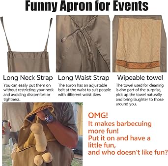 Chef's Prank Apron, Creative Prank Aprons for Men, Surprise Hiding in the Pocket Funny Apron