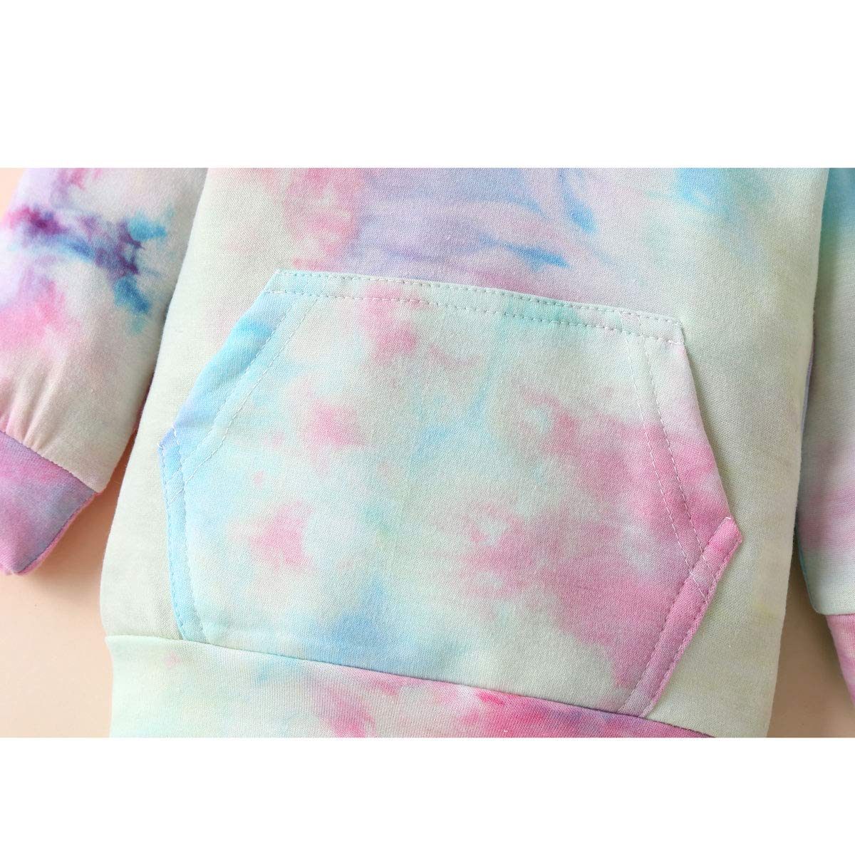 Noworodek Niemowlę Dziewczynki Bluzy Tie Dye Sweatsuit Bluzy Topy Spodnie 2 szt. Dres Jesień Zima Zestaw ubrań