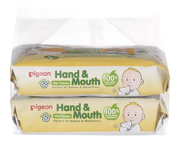Pigeon Hand and Mouth Wipes 60s - 2 in 1