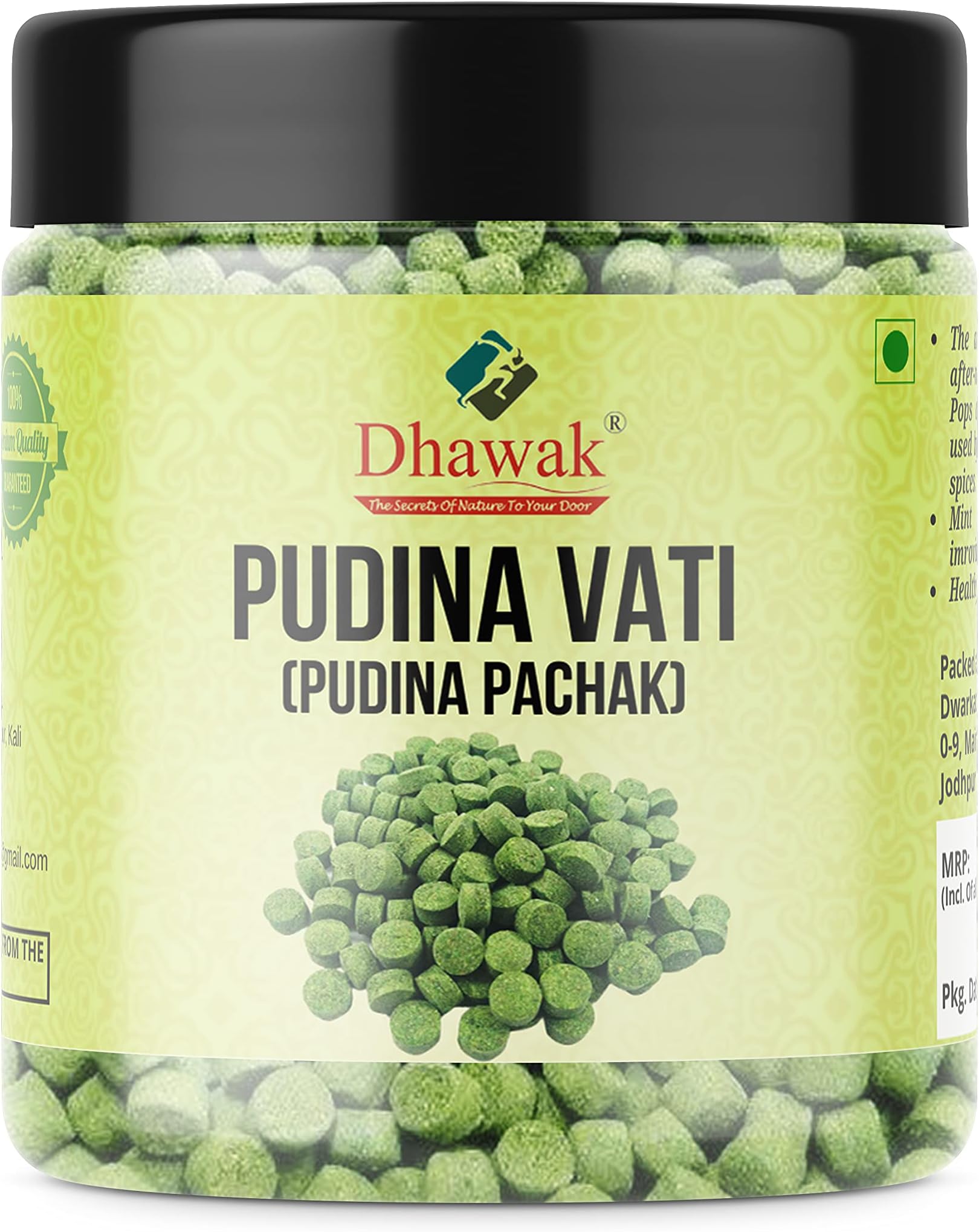 Pudina Vati | Pudina Pachak | Pudina Goli- 250 Gms [Jar Pack], Mint