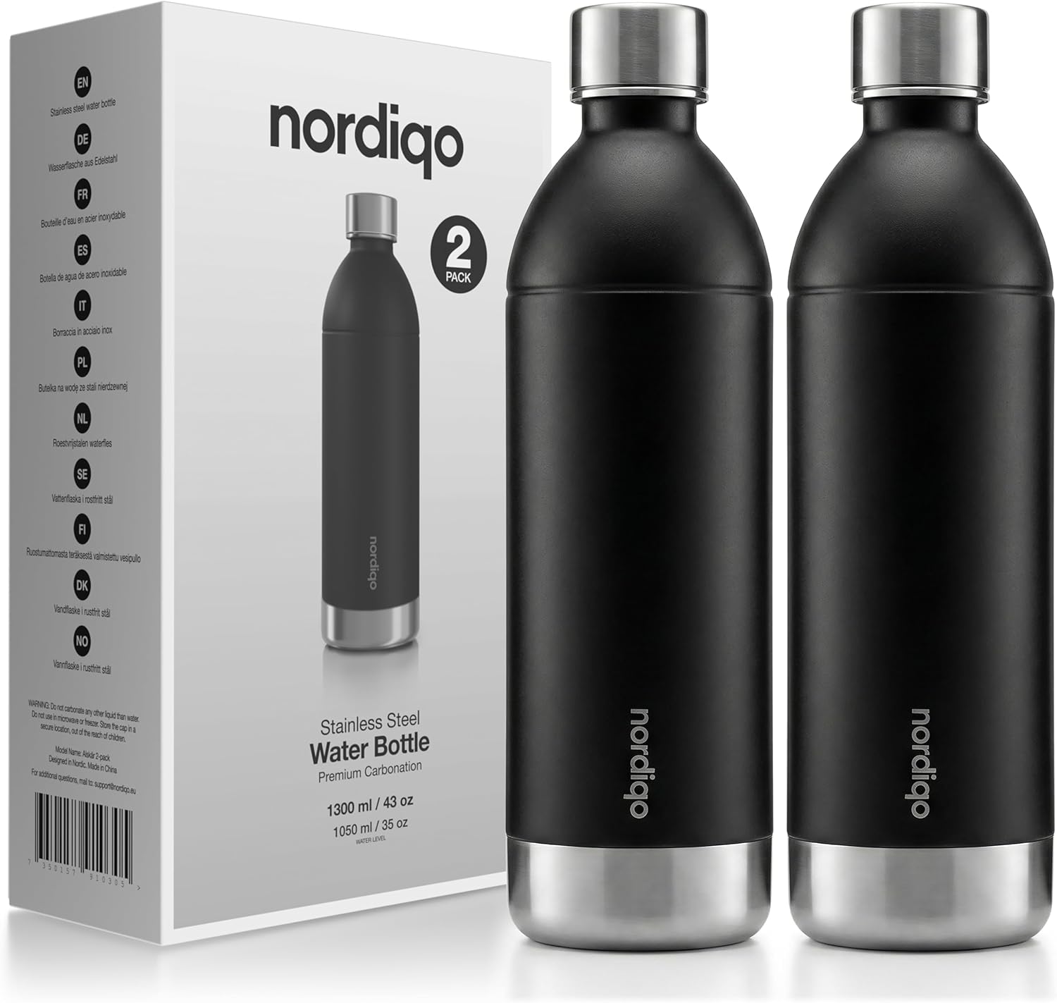 Stainless Steel Carbonating Bottle 43 oz | Compatible with Aarke Carbonator 3 (Not ...