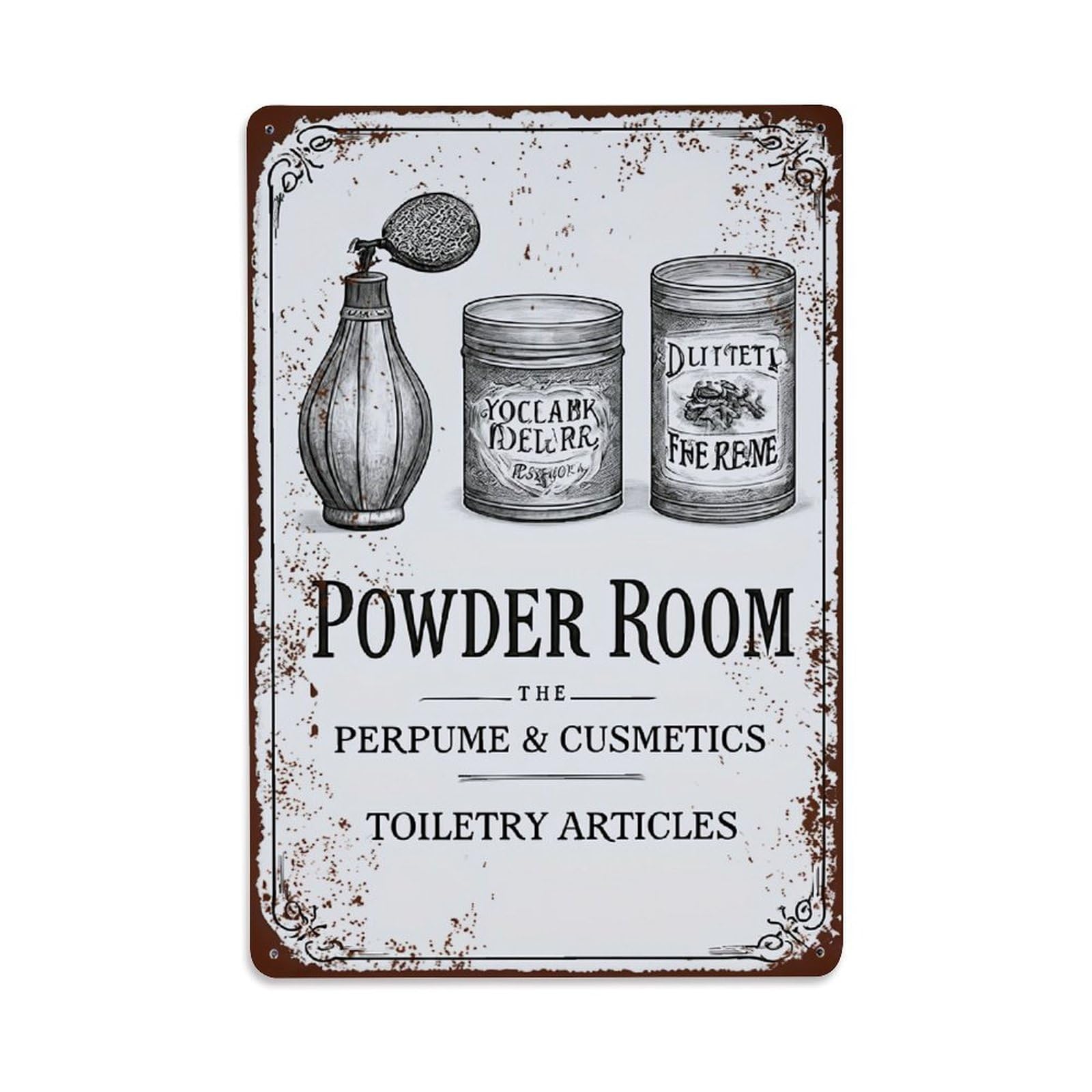 Jdfenggu Vintage Cosmetic Advertisement Sign Retro Metal Tin Sign, Decor Art Poster For Bar, Home, Man Cave, Kitchen, Laundry Room Gift 8X12inch