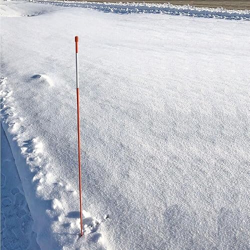 Miniatura 5 de Estacas de nieve marcadores de entrada estacas de arado estacas de fibra de vidrio naranja de 516 pulgadas de grosor x 48 pulgadas paquete de 25