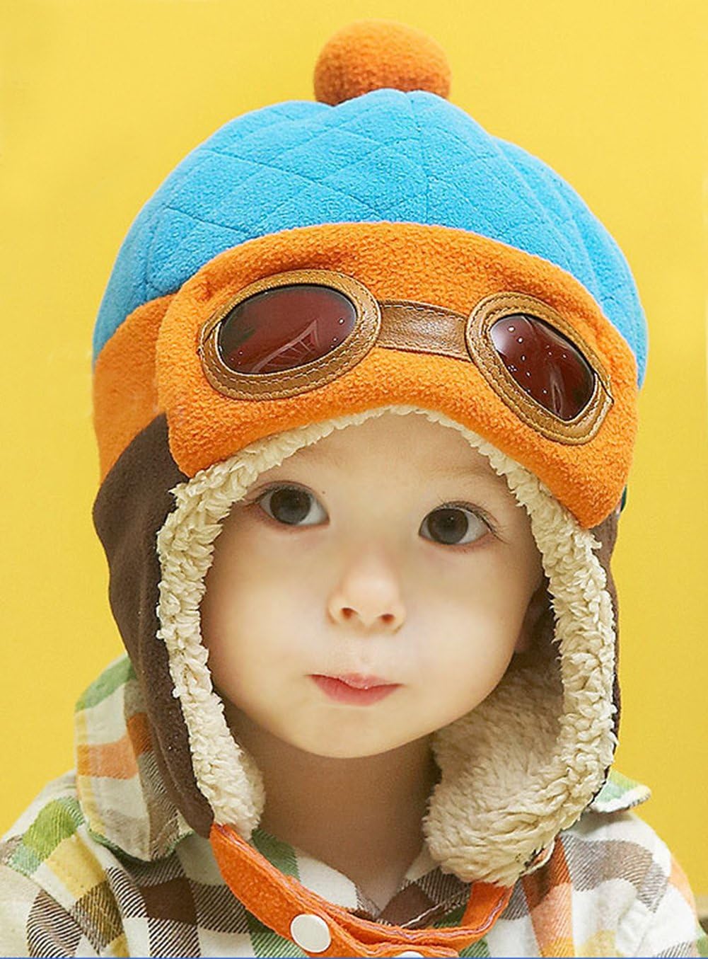 Baby Boys Hats Winter Warm Cap Hat Beanie Pilot Aviator Crochet Earflap