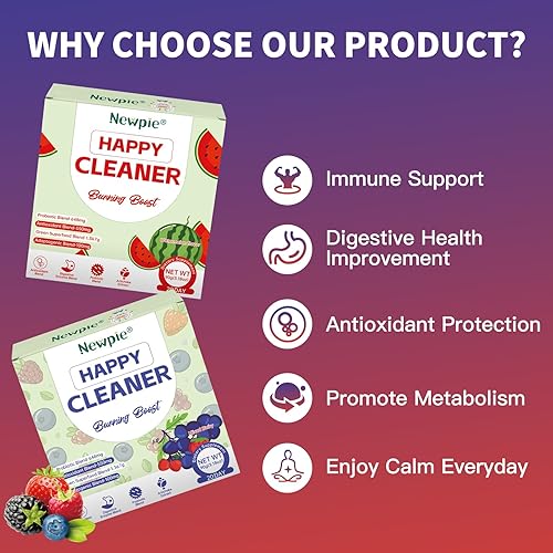 Miniatura 4 de Newpie Superfoods Happy Cleaner - Polvo probiótico y probiótico con sabor a sandía, fibra orgánica, sin azúcar, salud intestinal, antioxidante