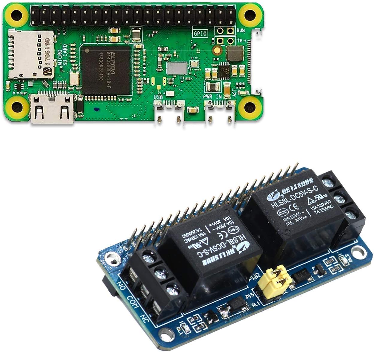 Raspberry Pi Zero WH with Built-in WiFi and Bluetooth, Raspberry Pi Zero WH Kit. (Raspberry Pi Zero WH with Zero Relay)