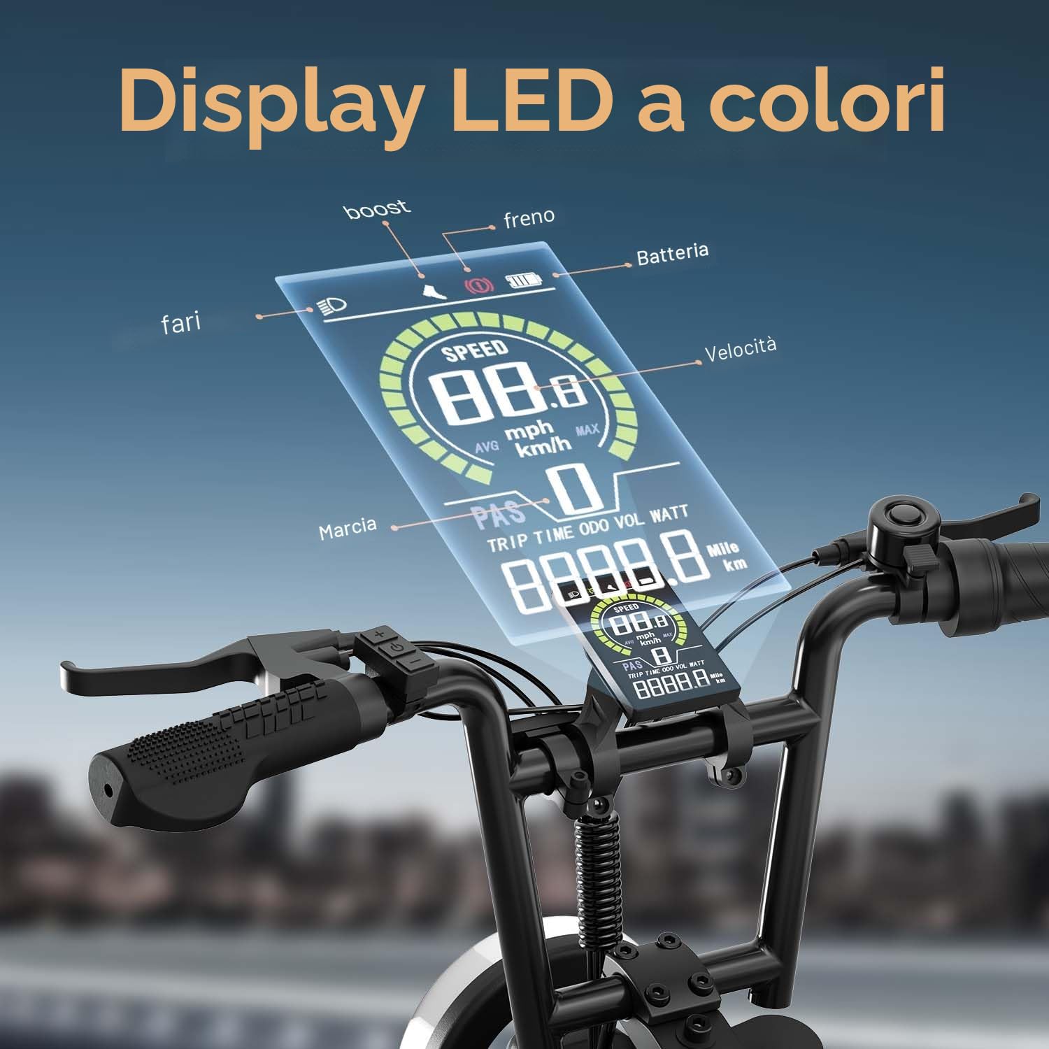 URLIFE Bicicletta Elettrica 16" x 3.0, Batteria Rimovibile da 48V 13Ah, Motore Brushless da 250W, Autonomia di 100km, Bici Elettrica con Doppia Sospensione, Scatola di Immagazzinaggio Ebike per Adulti