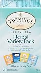 Twinings Herbal Variety Pack Individually Wrapped Teabags, Naturally Caffeine-Free, Includes Lemon, Mandarin Orange, Camomile & Goodnight Blends, 20 Count (Pack of 6), Enjoy Hot or Iced
