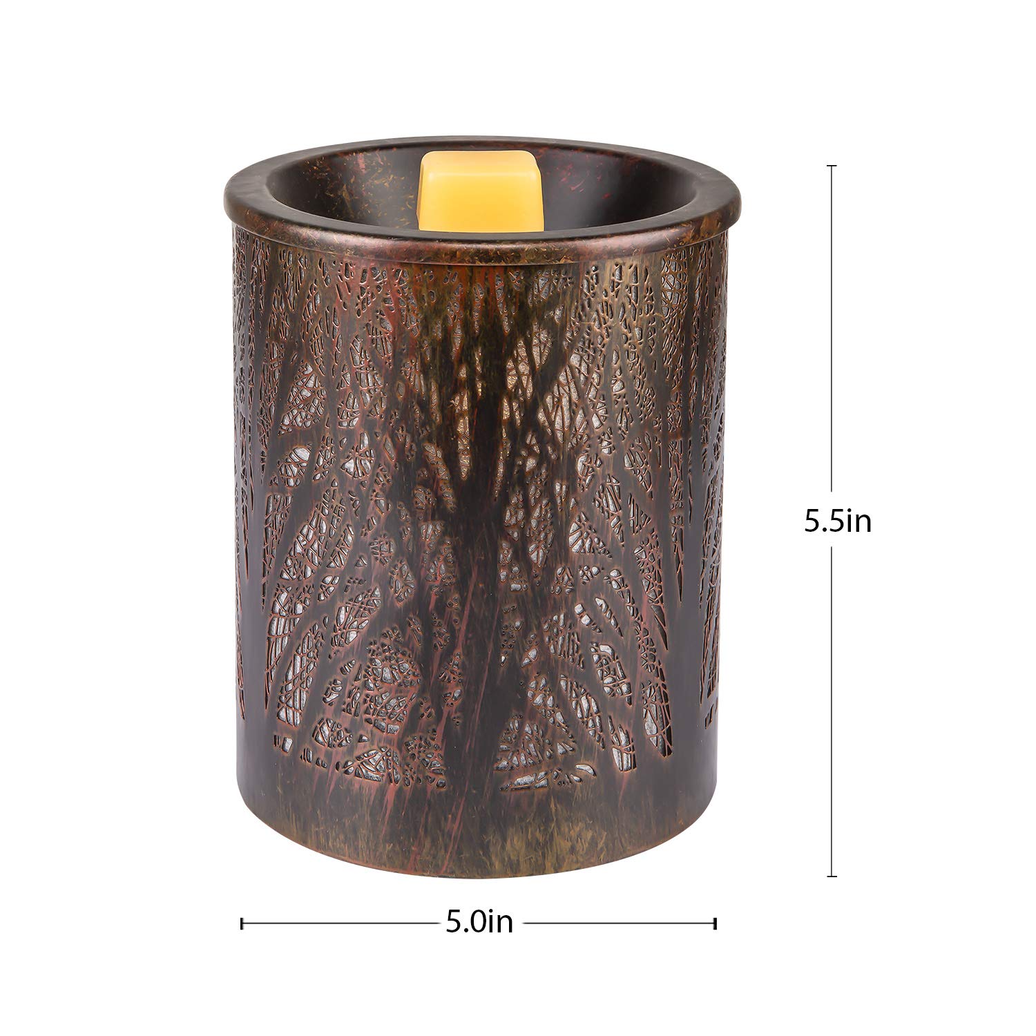 Metal Wax Warmer, Iron-Art Black Forest Pattern Candle Warmer, Ideal for Home Office Aromatherapy