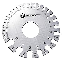 Vista 1 de ZeeDix Calibrador de hoja de cable redondo de doble cara estándar - Herramienta de medición de alambre de metal de acero inoxidable Herramienta