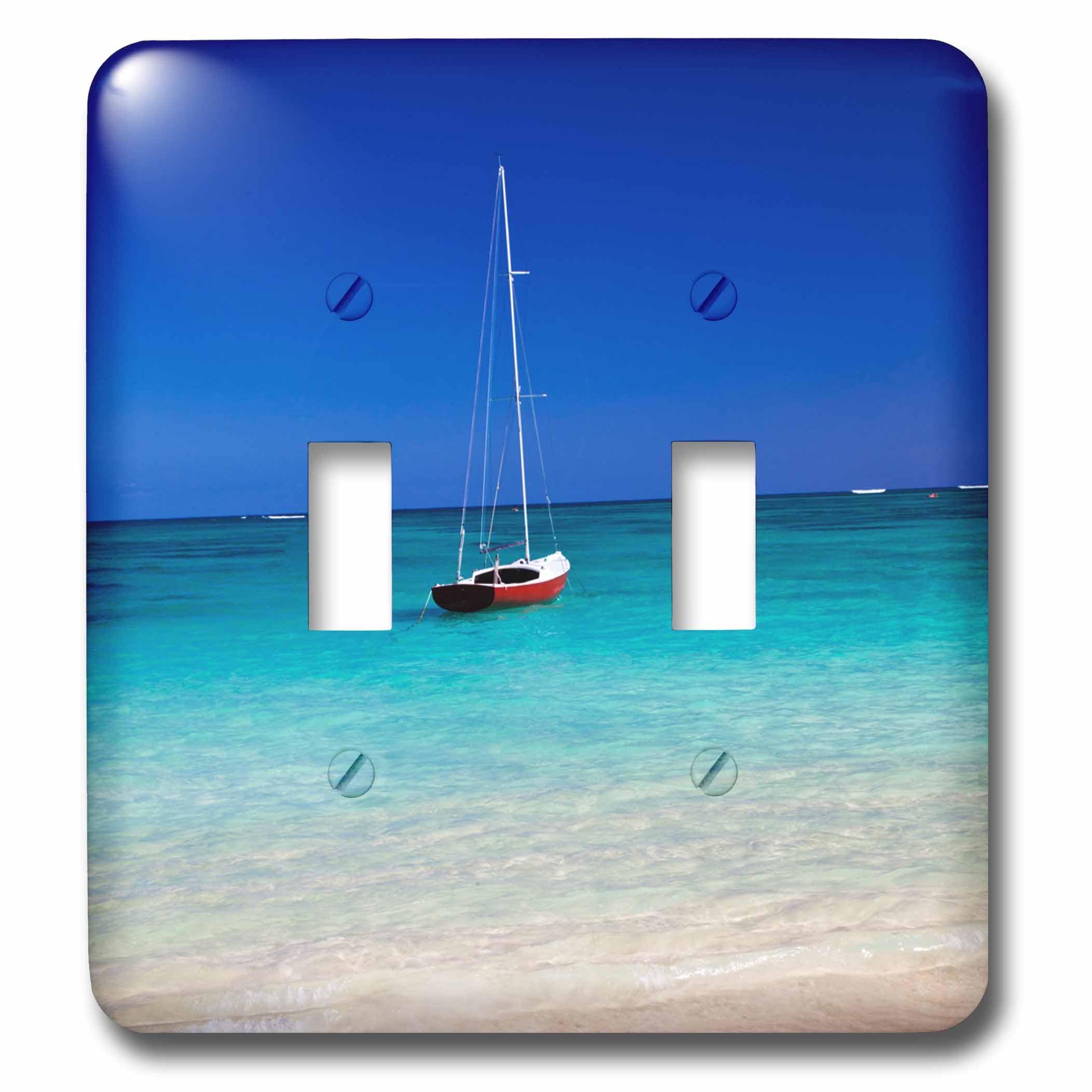 Interrupteur double voilier Hawaii Oahu plaque décorative 3D Rose