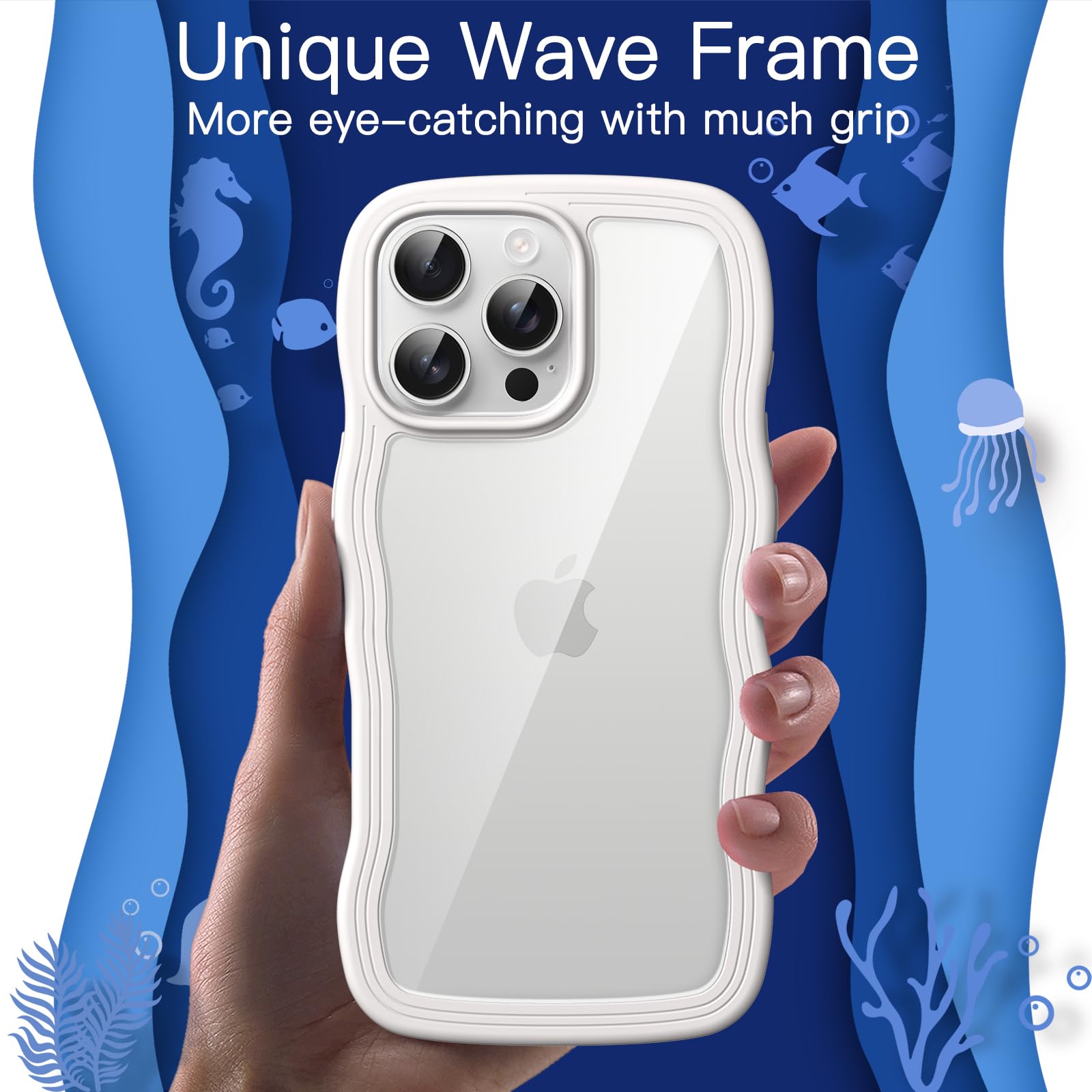 Amazon.com: JETech Wavy Case for iPhone 16 Pro Max 6.9-Inch, Cute