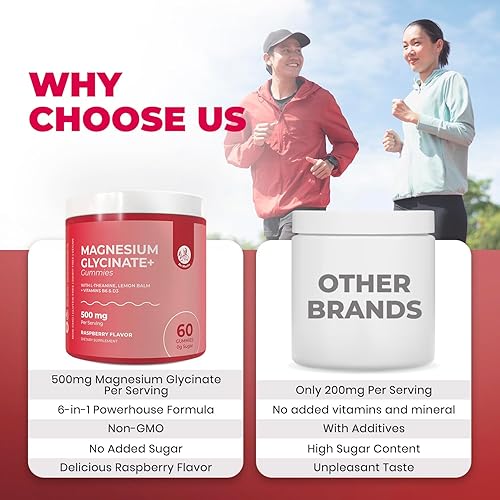 Miniatura 8 de Dr. Moritz Gomitas de glicinato de magnesio para adultos y niños, con L-teanina y bálsamo de limón, gomitas de magnesio para mujeres y hombres para