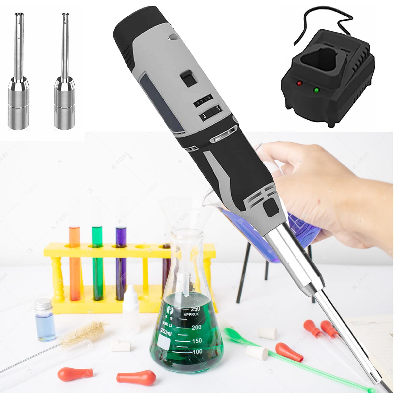 Homogeneizador de laboratorio de mano, emulsionante y dispersor de 6 velocidades para triturar y mezclar células, ideal para aplicaciones de 0,5 a 250 ml en medicina y cosméticos