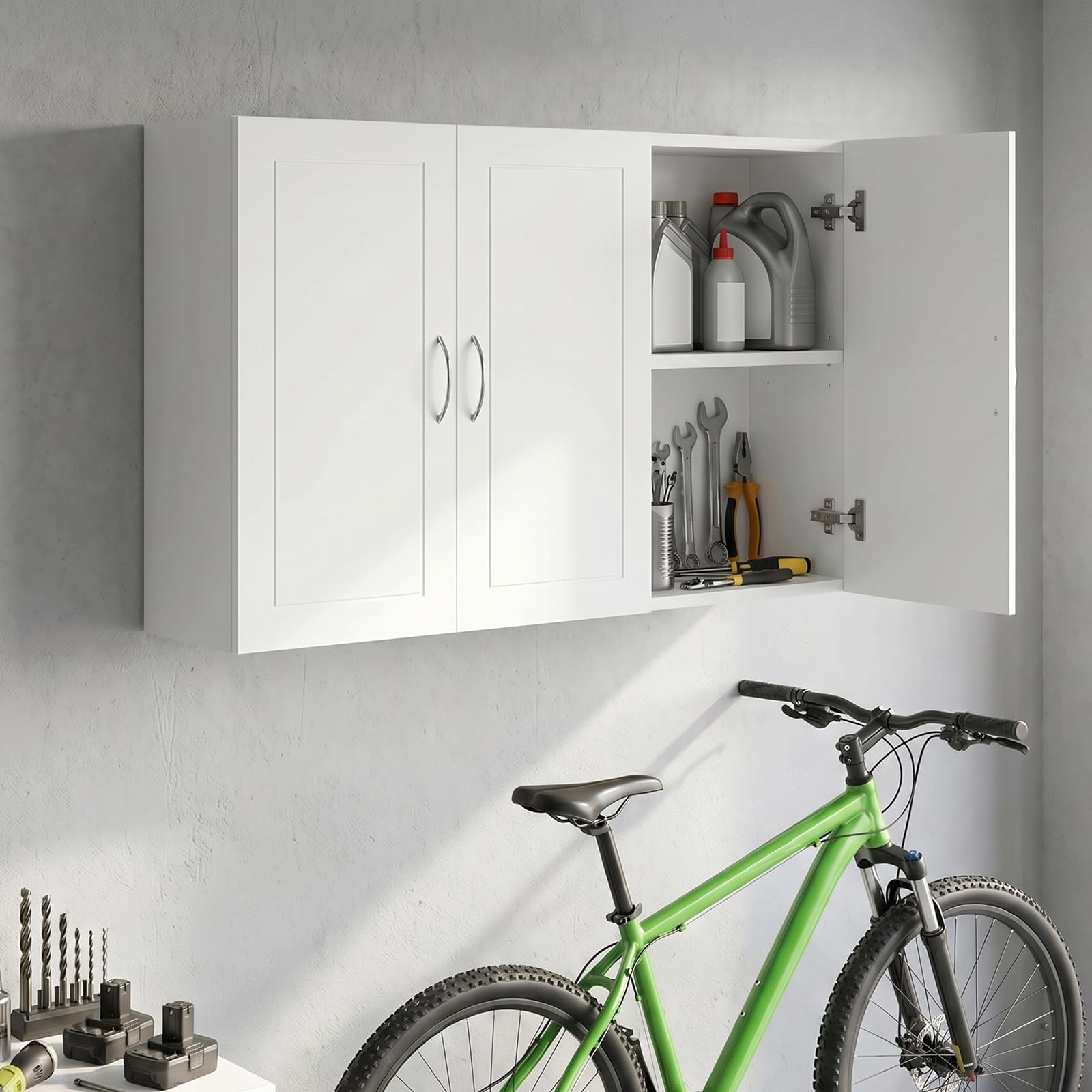 Mueble de baño suspendido 60x30x90 cm Blanco | Estantes ajustables, melamina resistente a la humedad, desmontable, antibalanceo, fácil montaje, baño, cocina, entrada