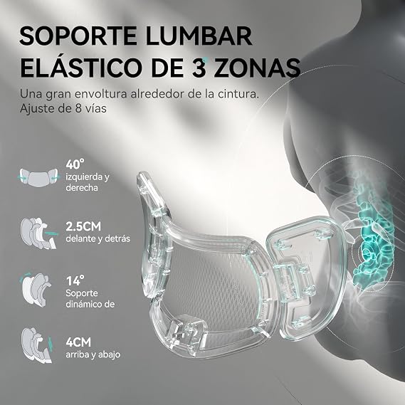 Hbada E3 Pro Silla de Oficina Ergonomica - Soporte Lumbar Dinámico de 3 Zonas, Reposacabezas 4D y Brazos 6D, Silla Ergonomica Escritorio con Reposapiés (Negro)