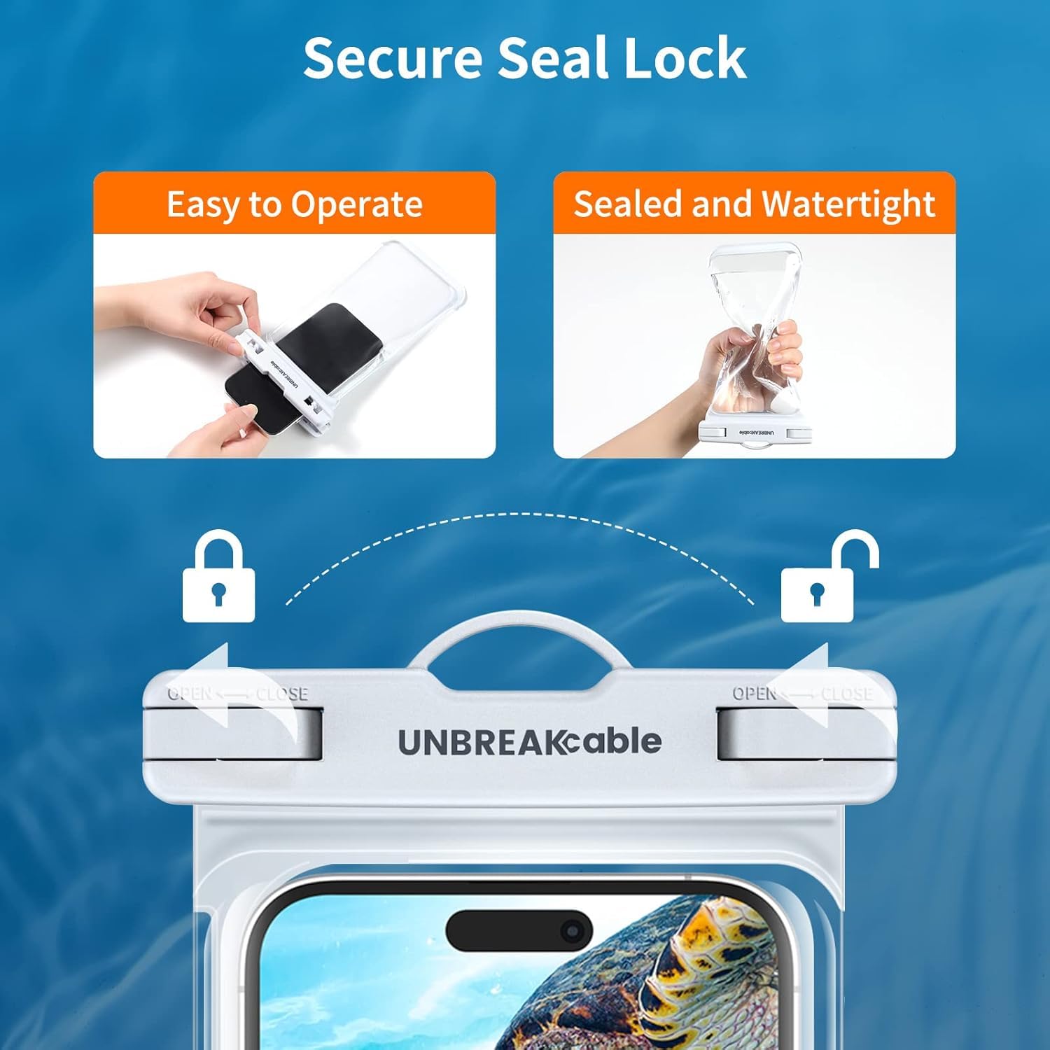 UNBREAKcable Waterproof Phone Pouch, 2-Pack IPX8 Waterproof Phone Case Dry Bag Swimming Travel, Underwater Case for iPhone 17 Air 16 15 14 13 Pro Max XR Samsung S25 S24 Ultra S21 Huawei P70 up to 7"