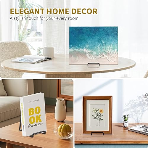 Miniatura 5 de Soporte de exhibición de caballete para platos, soportes de metal de 6 pulgadas para exhibición, soporte de fotos de mesa, caballetes de hierro