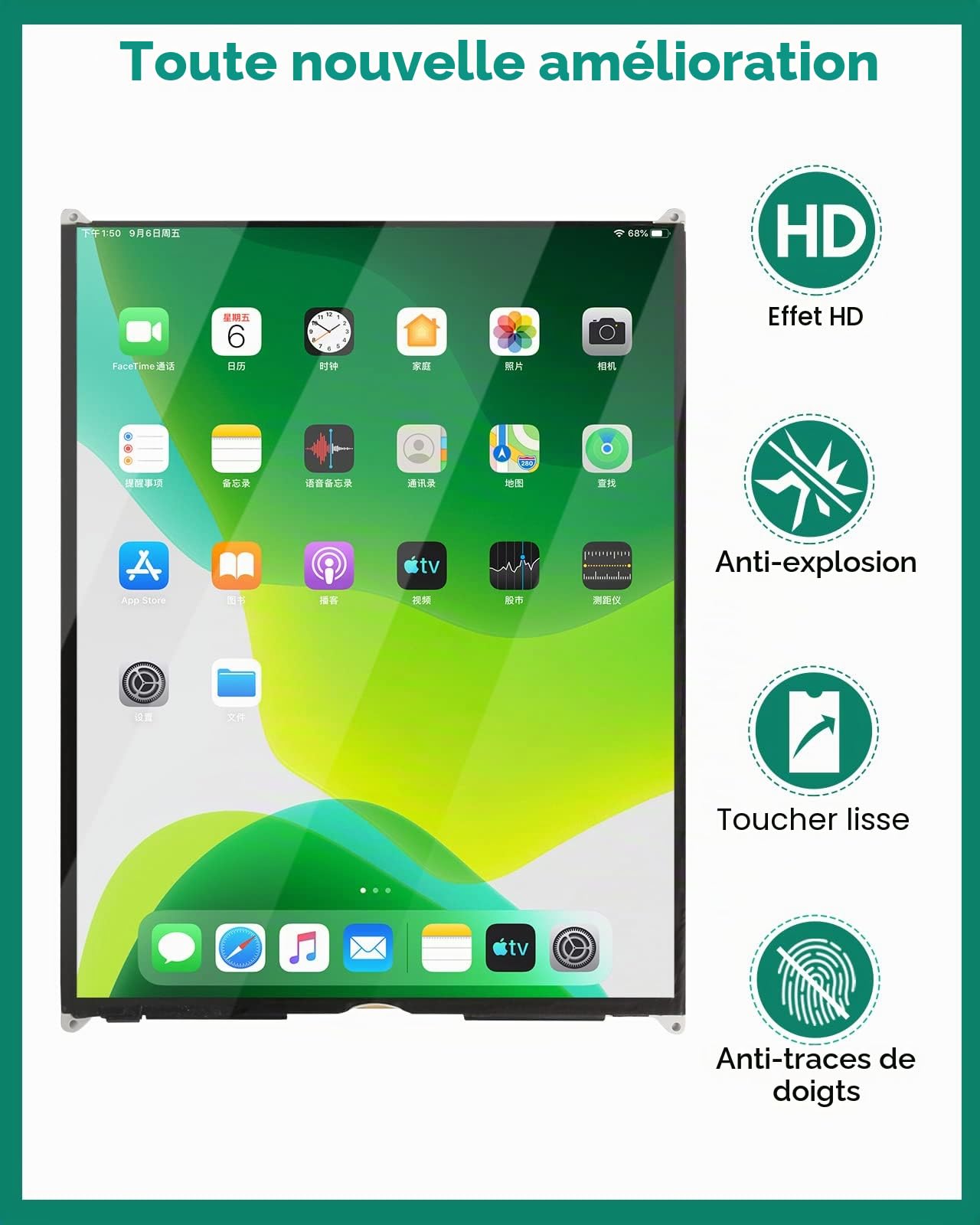 iPad 10.2 LCD Display Replacement 7th 8th 9th Gen A2197 A2200 A2198 A2232 A2428 A2429 A2270 A2430 A2602 A2603 A2604 A2605 Repair Kit Black