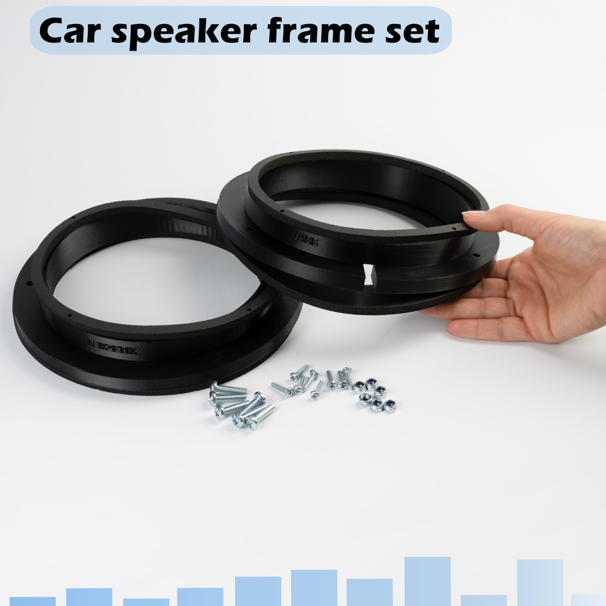 Aerzetix Set di 2 adattatori per altoparlanti Ø165 mm compatibile con Ford Mondeo Mk4 (BA7) / Mercedes A-class W169 / B-class T245