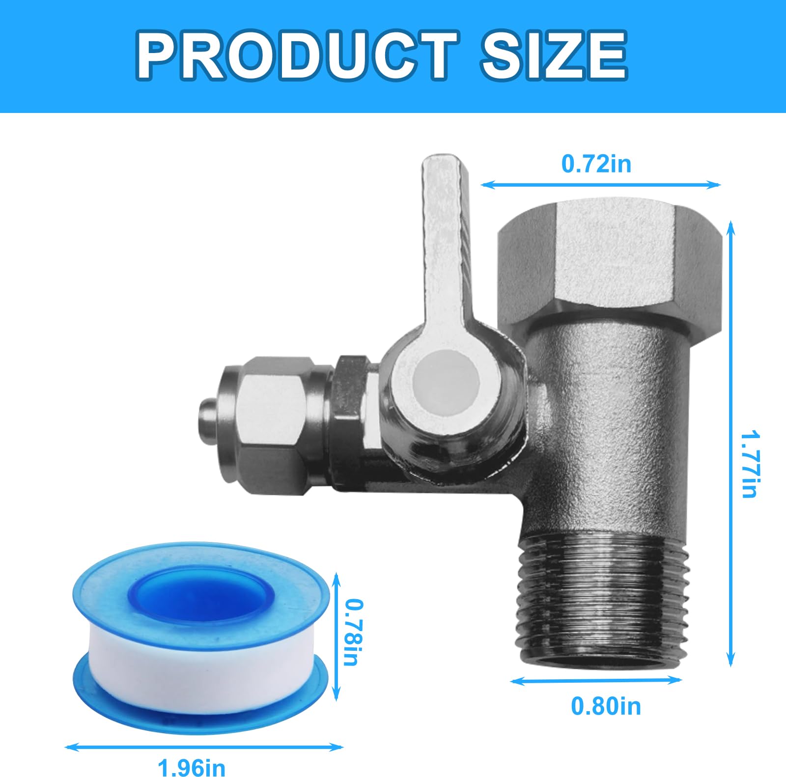 Vanne D'arrêt Adaptateur En T 3/8 X 3/8 X 1/4 Pour Raccord D'Eau, Répartiteur En Laiton, Raccord Robinet Tuyau, Raccordement - Jardin