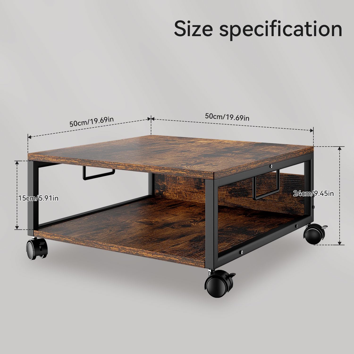 IBUYKE Soporte de impresora de escritorio de 2 niveles, mesa de impresora, organizador de escritorio multifuncional para carpetas, libros, para máquina de fax, escáner, oficina en casa TLJ008H