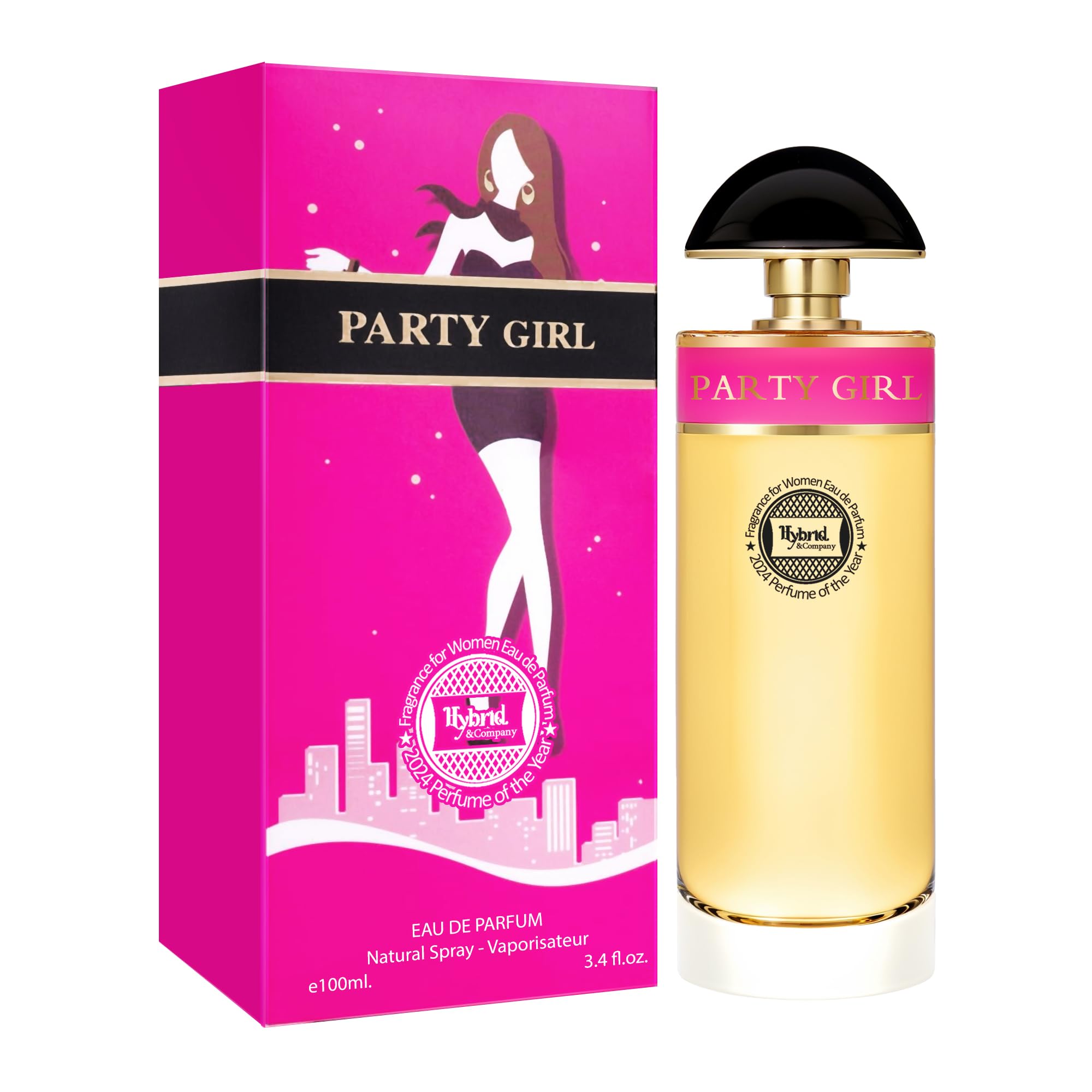 Hybrid & Company Women Party Girl Eau De Parfum Natural Spray Vaporisateur 3.4 Fl Oz