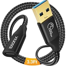 iDsonix USB C Female to Male Adapter - 3.3Ft, USB A to C Adapter, USB 3.1 Gen 2 [10Gbps] Data Transmission, 3A Fast Charging for MacBook Pro, iPad, Samsung Galaxy, USB c Hub and More