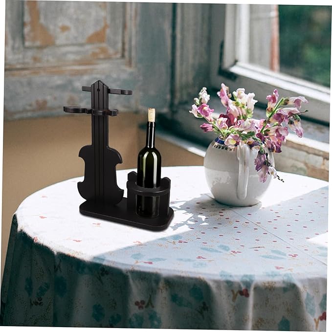 Soporte para Botellas de Vino de Madera con Diseño Violín miniatura 2