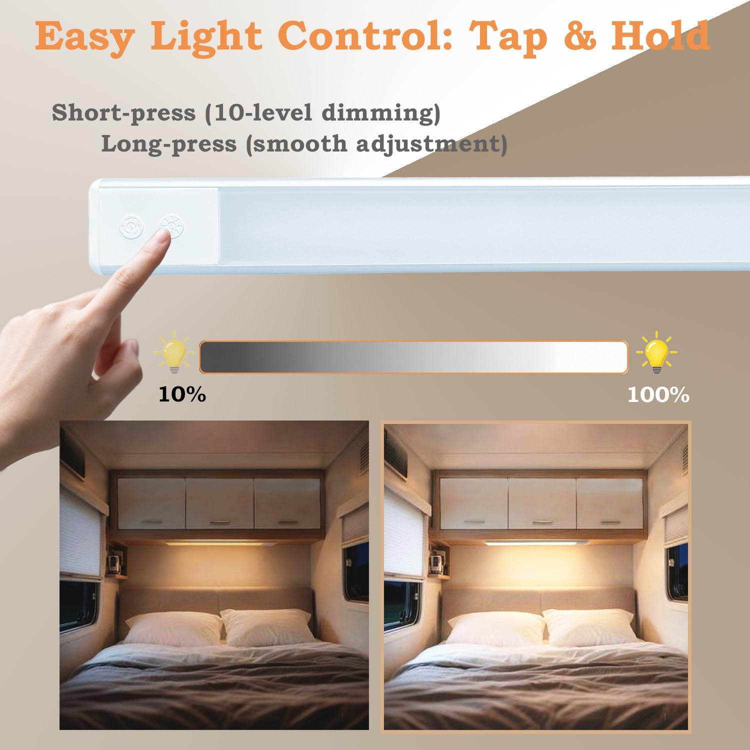 12V LED Interior Light Bar, 3 Color Dimmable Ceiling Light, 10W 1500LM RV Interior Light for Enclosed Cargo Trailer, Van, Truck, Camper, RV, 2 Pack