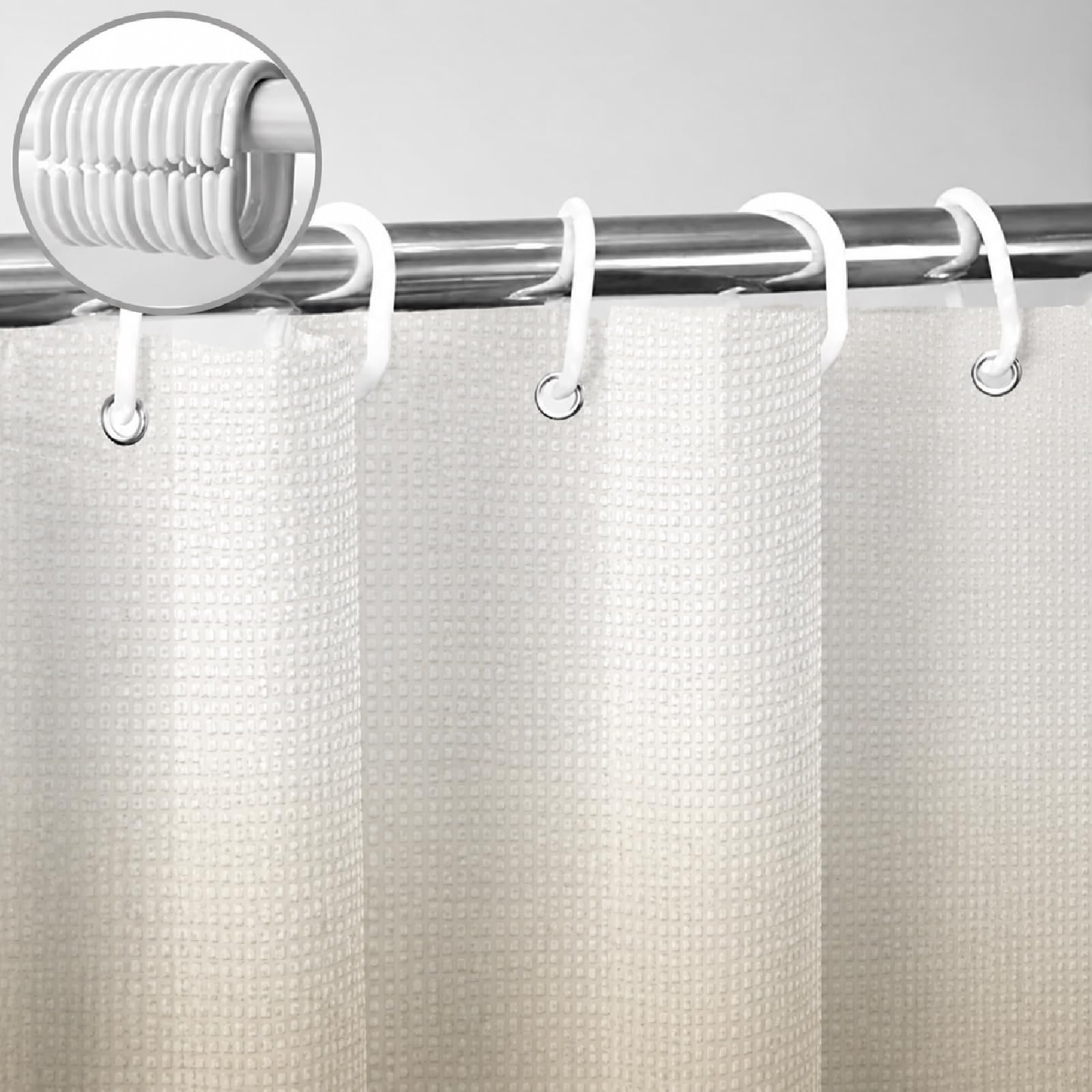 Tenda da doccia da 200 x 260 cm, marrone, ombré, moderna, antimuffa, lavabile, impermeabile, in poliestere, con 12 ganci, per docce e vasche da bagno