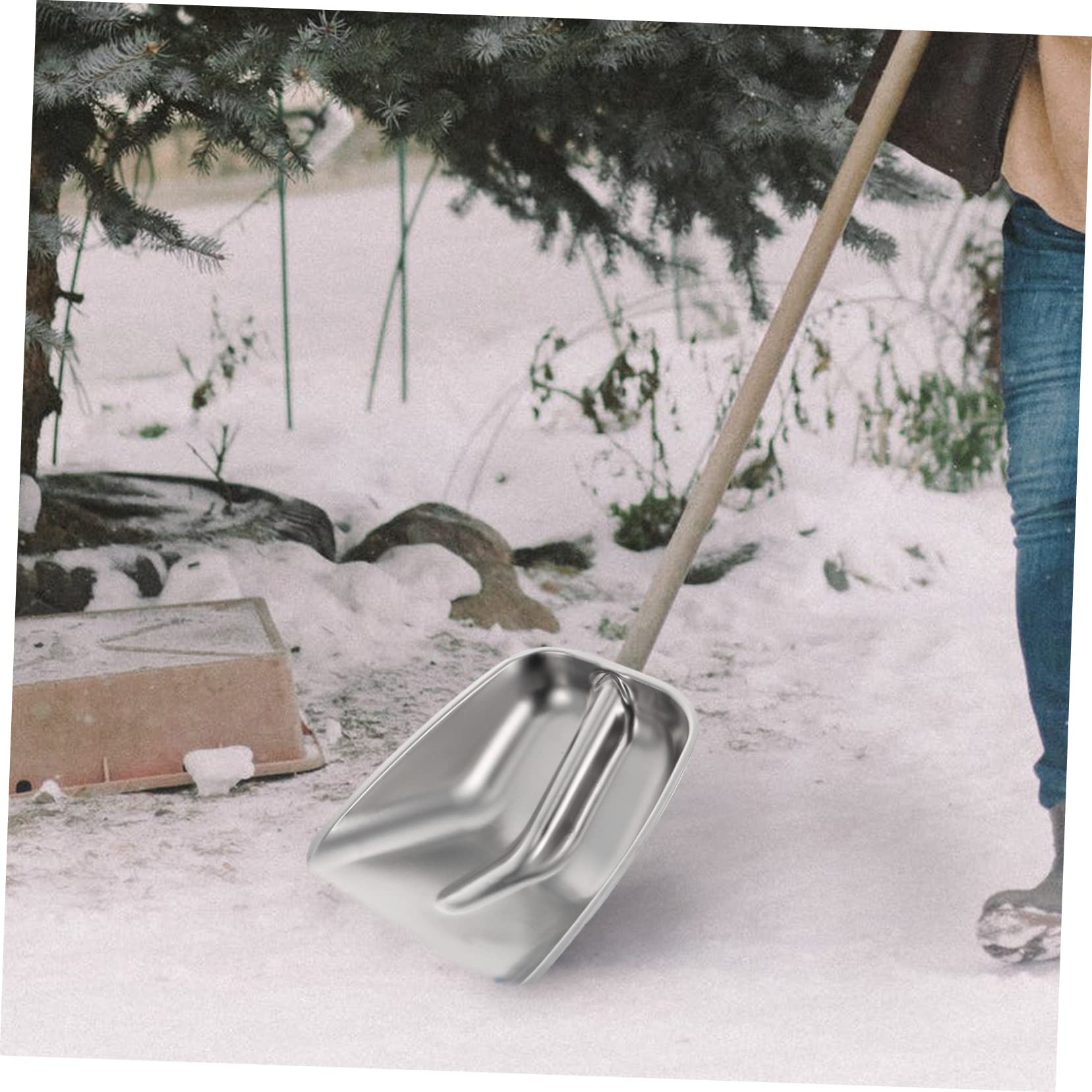 Cabilock Pala Da Neve in Acciaio Inox Pala Multiuso Per Rifiuti e Cereali Strumento Pratico Per Rimozione Della Neve All Aperto