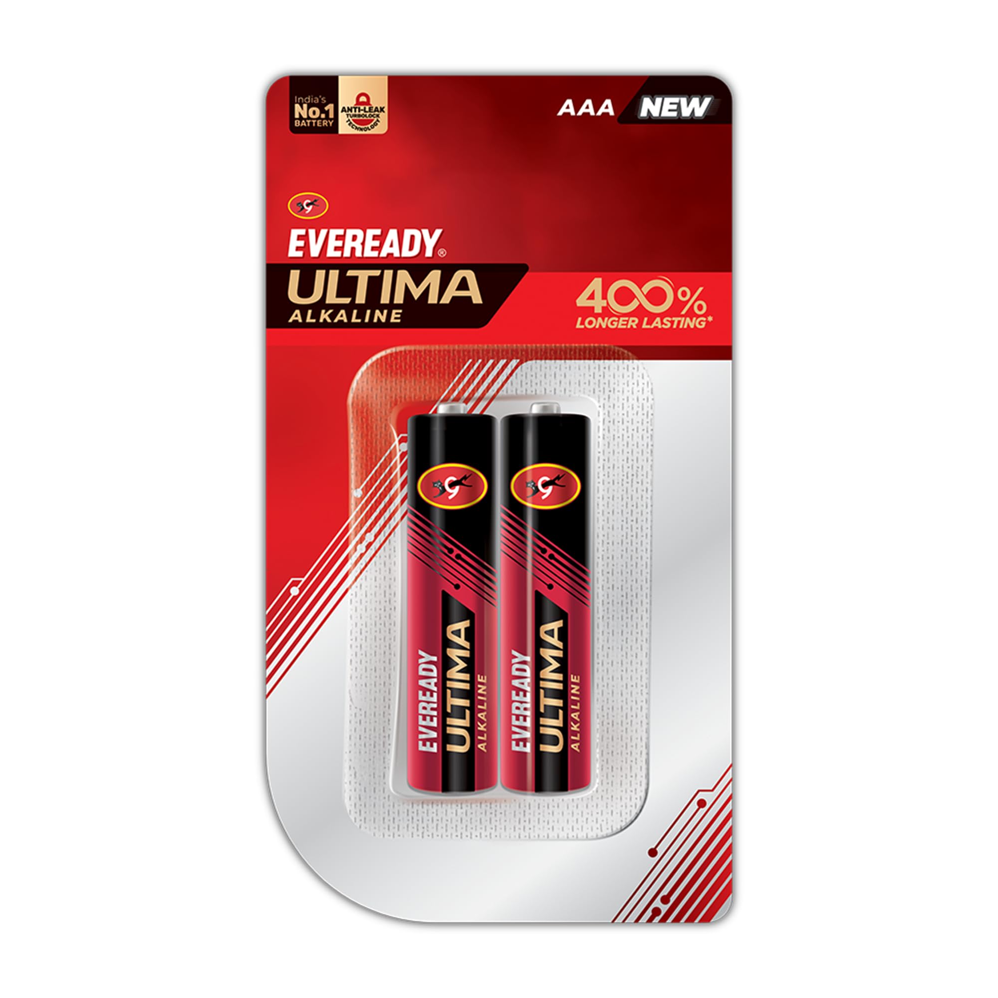 Eveready Ultima Alkaline AAA Battery, 400% Longer Lasting, Anti-Leak Turbolock Technology, Eco-Friendly Batteries for High-Drain Devices Household Devices & Toys, Pack of 2-image-24