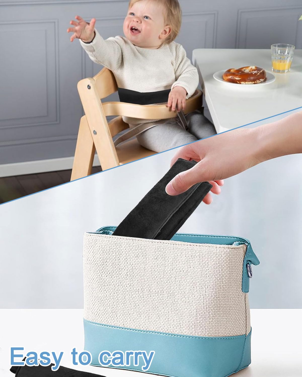 Cinture Seggiolone Pappa Universale, Cinturino Sicurezza,Bretelle e cinture per passeggino,Clip Cinghia Seggiolino, Adatto per Sdraietta Neonati, Sedie e Carrelli