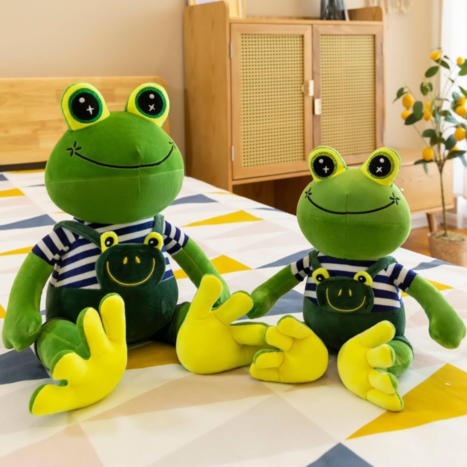 Ricamati Peluche Rana Seduta Regalo Giocattolo Morbido, 60 Cm