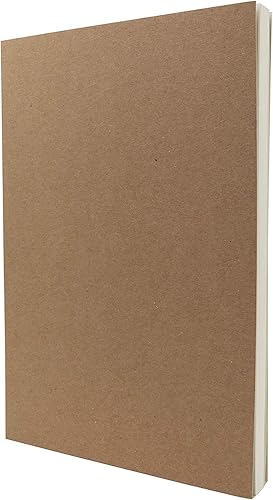 LayFlat Sketchbook - 55 x 825 Inches - Kraft Blank Note Book 64 Sheets Thick 100gsm Paper
