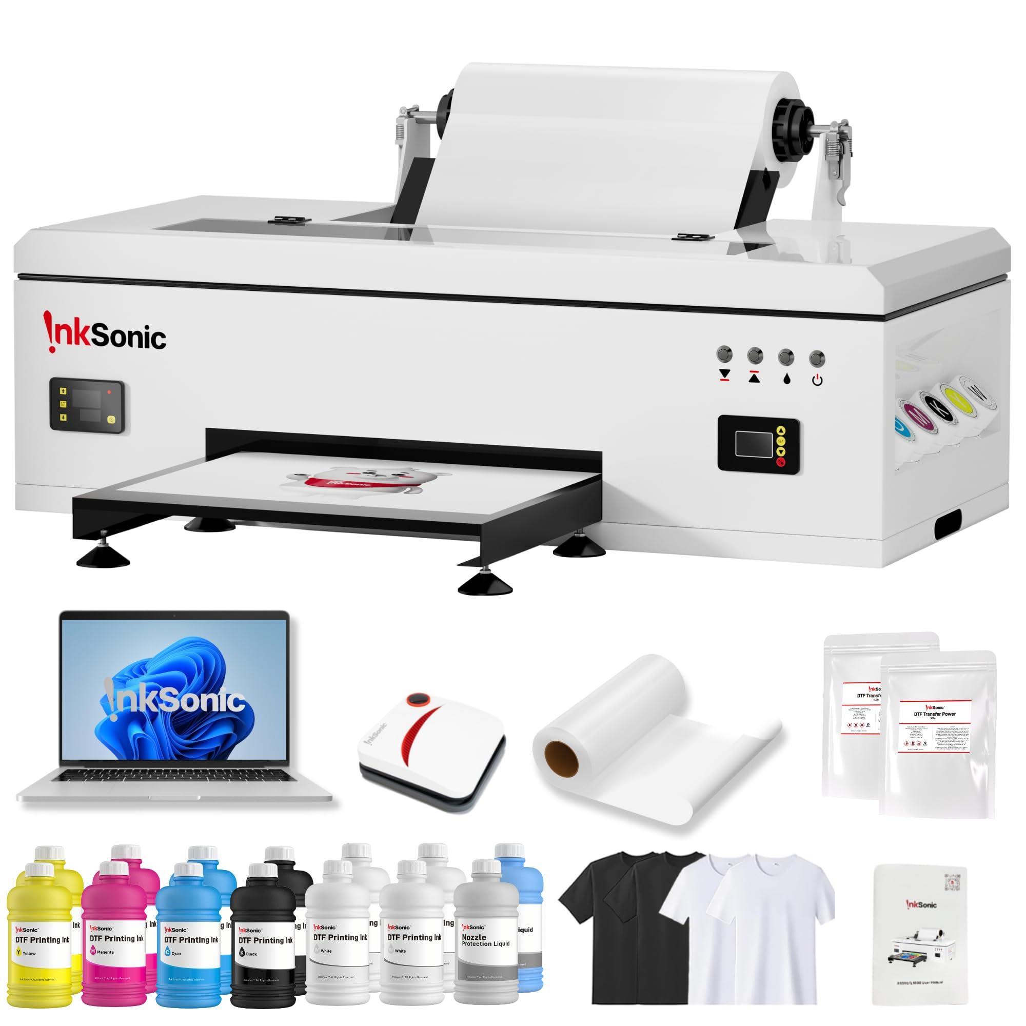 InkSonic 13" A3 L1800 DTF Printer with Laptop for Small Business
