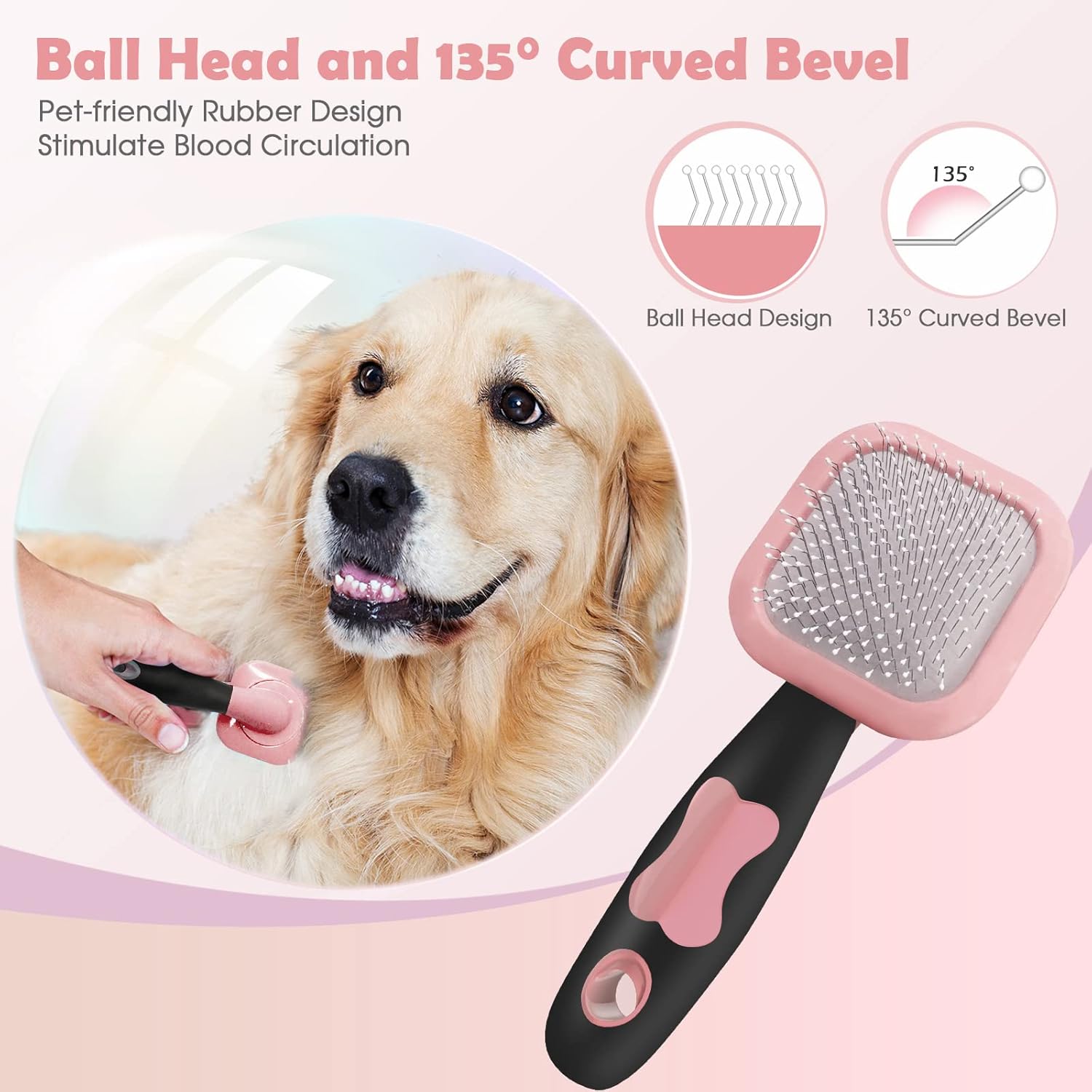 Slicker Brush for Dogs Gently Cleaning Pin Brush Kuwait Ubuy