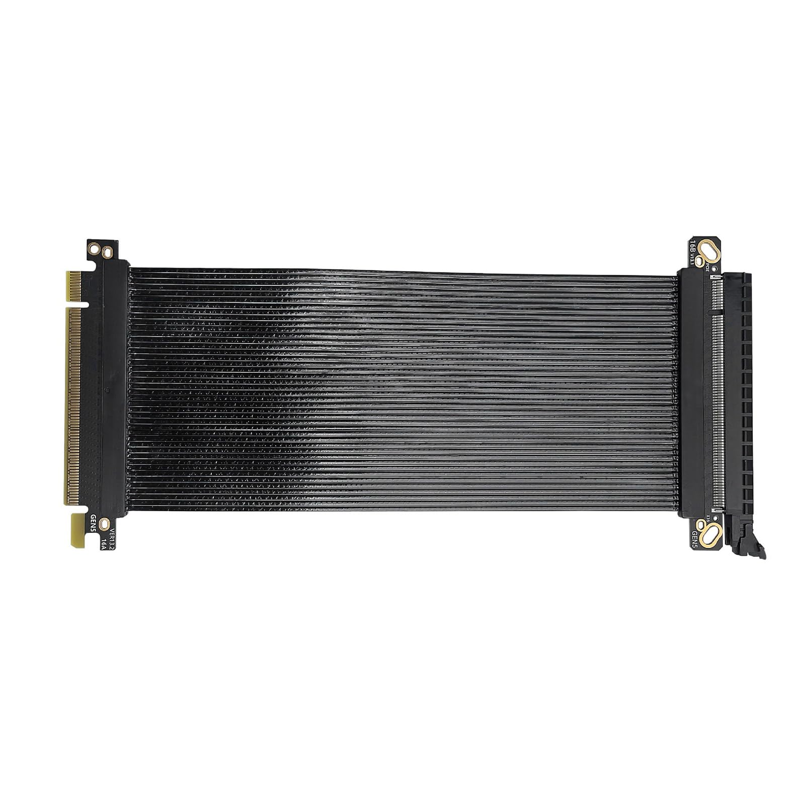 Cable plano de extensión de tarjeta gráfica PCIe 5.0 X16 de 0,9 mm con diseño paralelo de 180°, rendimiento de refrigeración optimizado