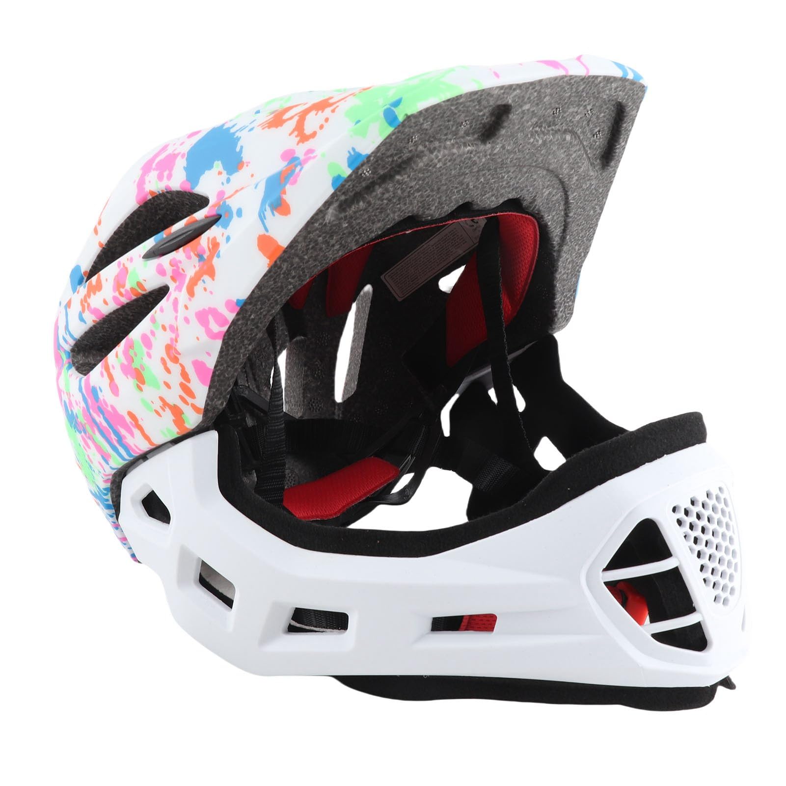 Full Face Adjustable Kids Bike Helmets, Lightweight Toddler Helmets with LED Light, Ventilation, for Sun Protection with Sponge Pad (M) — view 5