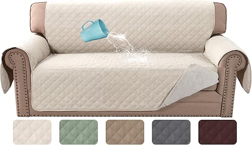 Miniatura 6 de H.VERSAILTEX Funda de sofá para silla, funda de sofá 100% impermeable, funda protectora de muebles con correas elásticas para mascotas, niños,