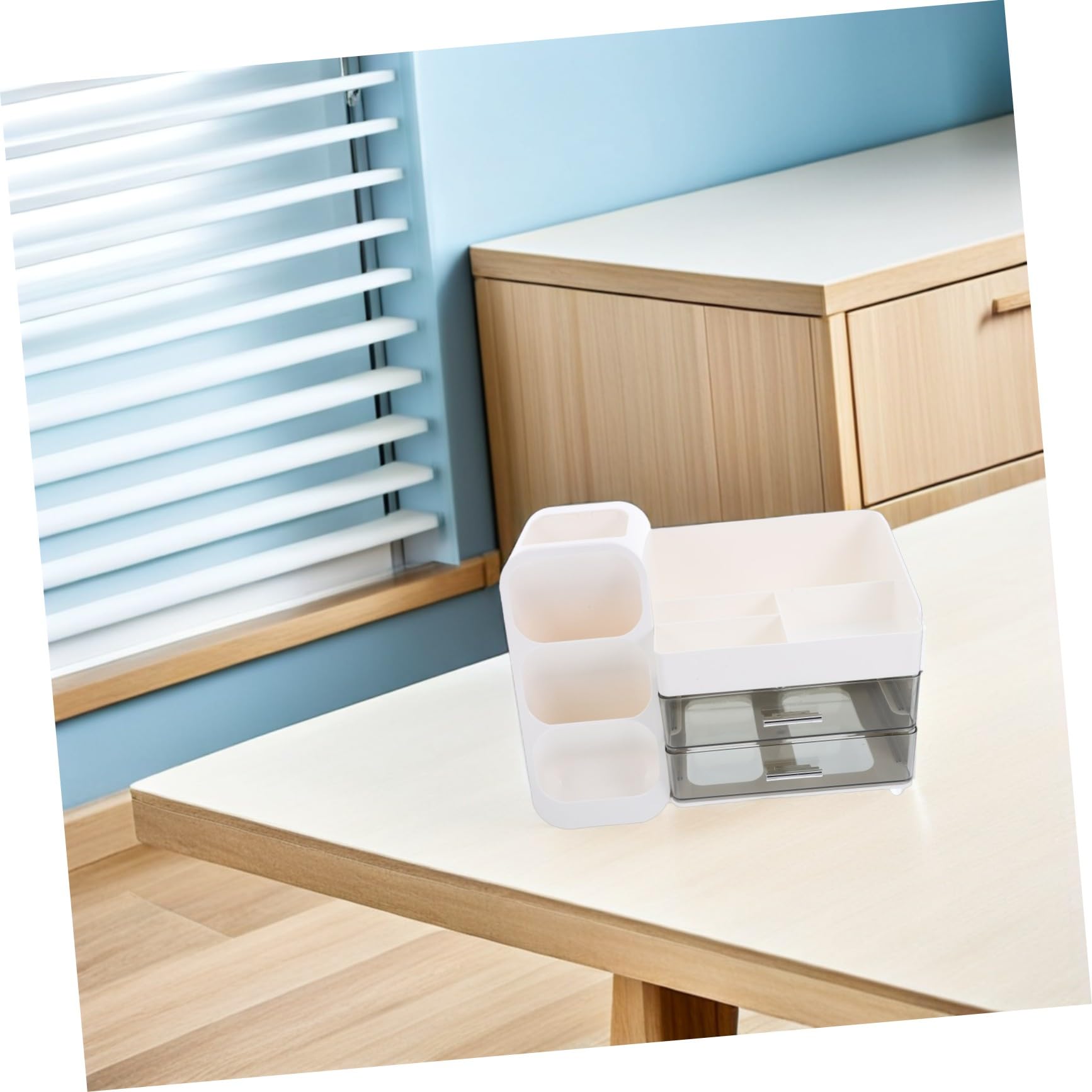 Cosmetic Organizer Boîte de Rangement en Plastique Blanc à Compartiments